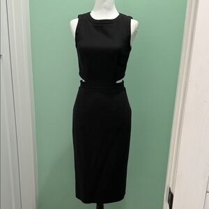 ANTONIO MELANI Classic Black Midi Dress. Size 2
